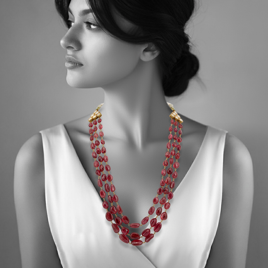 Graduated Ruby Strand Necklace